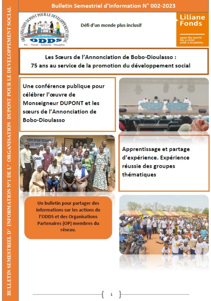 La une du Bulletin n°002 de l'ODDS