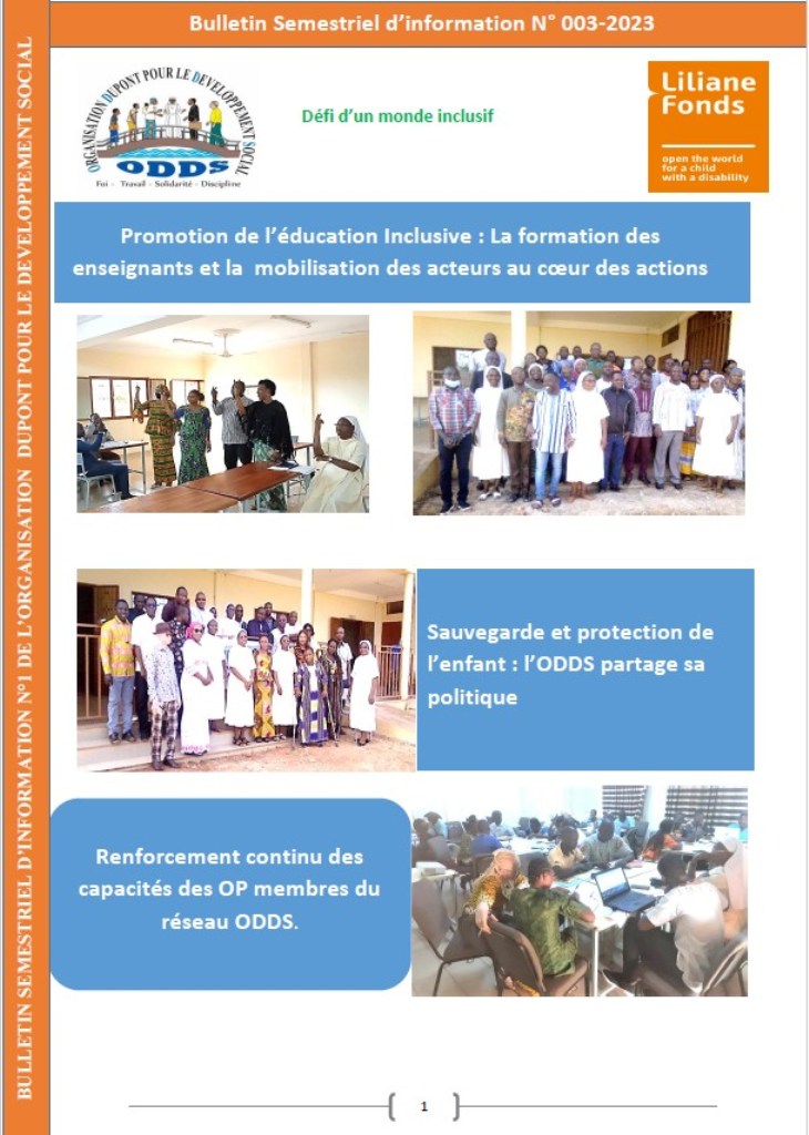 La une du Bulletin n°003 de l'ODDS