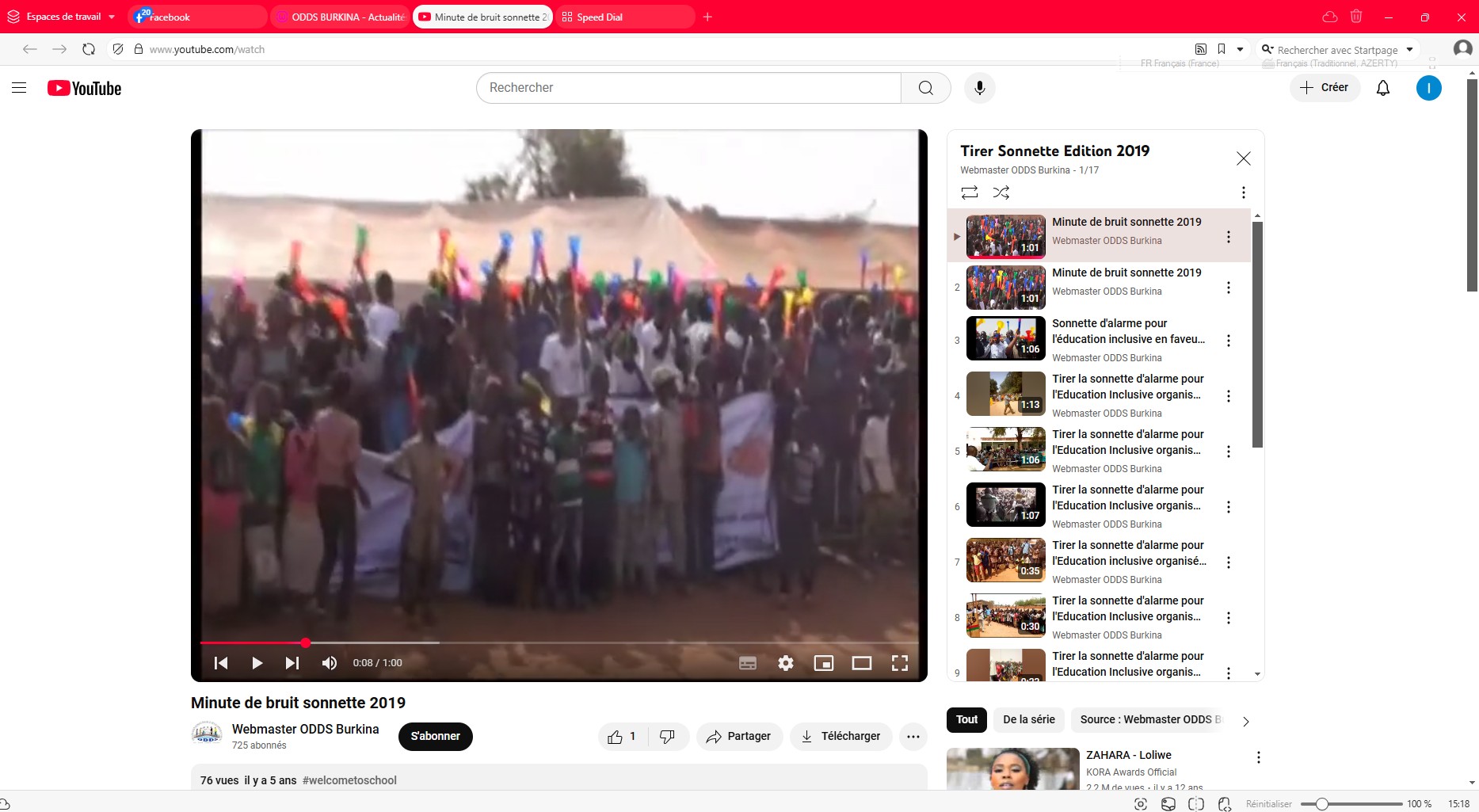 Photo de la minute de bruit