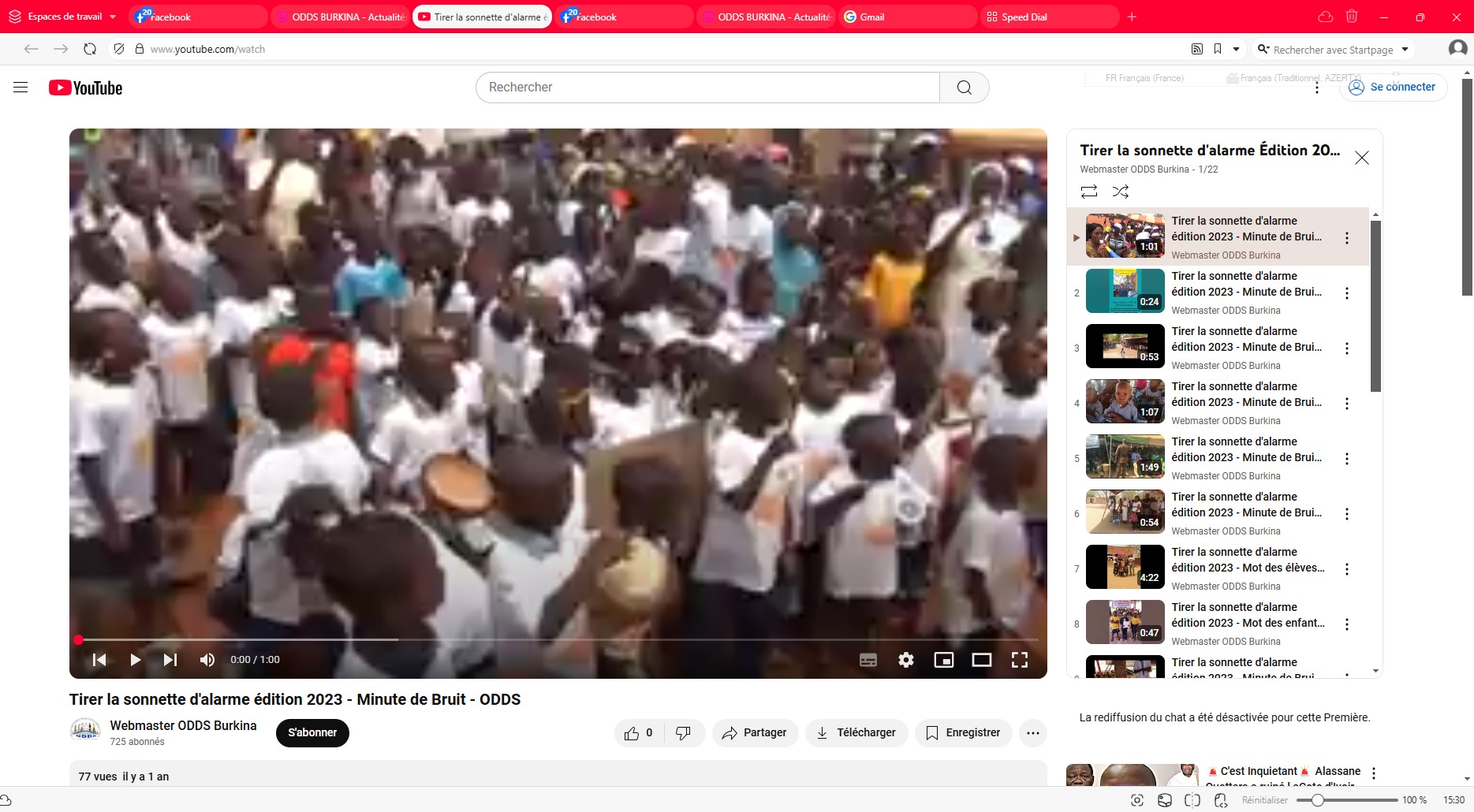 photo de la minute de bruit